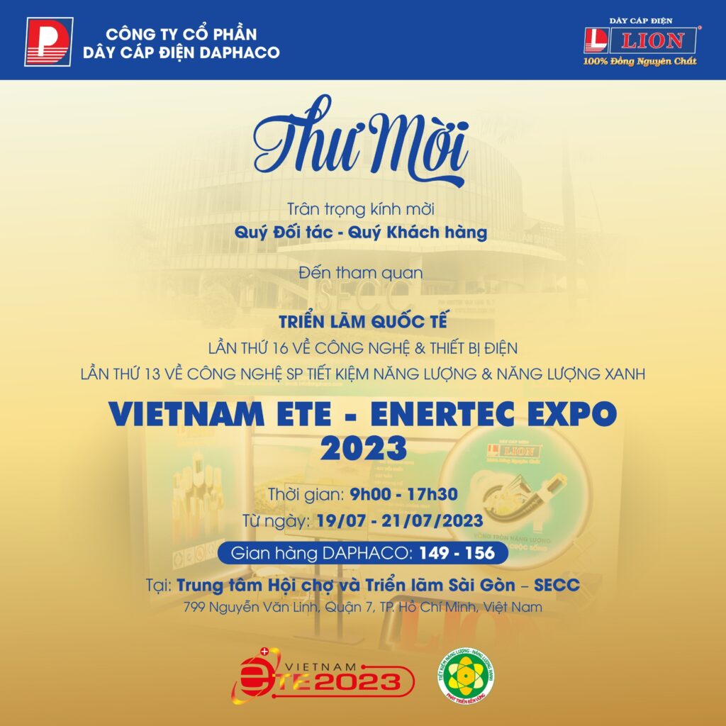 INVITATION TO VISIT VIETNAM ETE & ENERTEC EXPO 2023
