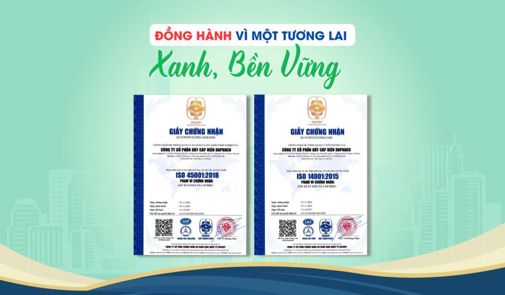 DAPHACO ĐẠT CHỨNG NHẬN QUỐC TẾ VỀ QUẢN LÝ MÔI TRƯỜNG VÀ AN TOÀN SỨC KHỎE NGHỀ NGHIỆP